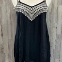 American Eagle  Black Embroidered Tank Top Long Line Strappy Photo 0