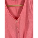 J.Crew  Texture Short Sleeve V Neck Tie Bottom Pink Top Size Small Photo 2