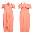 City Chic  Melon Orange Elegant Maxi Dress Sz.L(20) NWT Photo 2