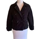 American Eagle  Peacoat Black Double Breasted Brushed Cotton Size Medium Photo 7