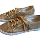 Jack Rogers  Carter Glitter Sneakers Metallic Gold Lace Up Sparkle Photo 1