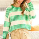 SheIn  | Green Color-block Knit Sweater Sz M Photo 5