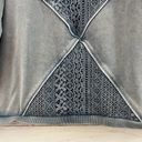 Rxb Blue Boho Crochet Front Crew Neck Sweatshirt Size L Size M Photo 7