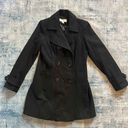 Anne Klein  Black Double Breasted Wool Blend Pea Coat Size S Photo 0