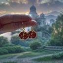 “Persephone” Greek Goddess Pomegranate Seed Garnet Stone Halved Fruit Earrings Multiple Photo 1