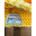 Handmade  Crochet Striped Hat Y2K Applique Flowers Yellow Twee Retro Adult Photo 2