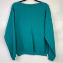 Tultex  Vintage Sweatshirt 90s Deep V Teal Green Large Retro Preppy Photo 6