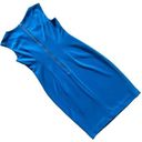 DKNY  Blue dress w asymmetrical neck and 19" accent metal zipper Photo 2