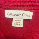 Coldwater Creek  Women Sweater V-Neck Wool Blend Long Sleeve Knit Pullover L Red Photo 1