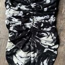 Bill Blass Vintage  Size 10 Womens Swimsuit One Piece Ruched Black White Floral Photo 2