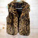 Jack by BB Dakota  Women's Leopard Print Faux Fur Open Front Vest Size M Photo 2