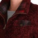 Pendleton  Burgundy Fuzzy Furry Zip Jacket Medium Photo 2