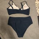 Cupshe NWT  Bikini High Waisted V Neck Twist Front Blue size L Photo 4