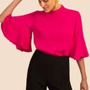 Kay Celine  Jessalyn Blouse Flounce Sleeve Casual Vacation Top Fuchsia, Size M Photo 2