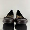 Mudd Vintage Y2K 2000s Brown Tan Faux Leather Novel Preppy Ruffle Pump Heels Photo 7