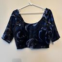 Athleta Sz Xlarge  Exhilarate Velvet Crop Top Bra A-C Agate Paisley Black Yoga Photo 3