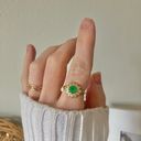 American Vintage Vintage “Eurydice” Green Gold Adjustable Cocktail Ring Sunburst Emerald Femme Classic Photo 9
