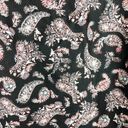 Garnet Hill  Size 00 Button Down Blouse Top Paisley Black Pink Collar Cotton 614 Photo 3