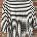 J.Jill  Top Stripe White Navy French Terry Kangaroo Pocket Coastal Grandma Large Photo 2