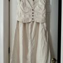 Free People Rider Denim Vest Suit Cream White Denim Size Large NWOT Photo 2