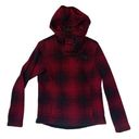 The North Face  womens small red black pull over hoodie cowl neck plaid checkered Photo 0