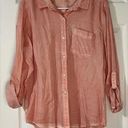 Time And Tru Peach collared shirt with roll up sleeves large Photo 0