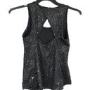 Old Navy Active Go-Dry Black w Gold Moons, Stars, Circles Fitted Tank Top Women XS Photo 2