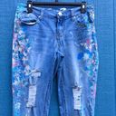 Seven7  Light Wash Factory Distressed Paint Spatter Straight Leg Jeans Size 27 Photo 5