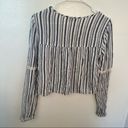 Hollister  Cropped Long Sleeve Top White Blue/Gray Stripes Photo 8