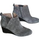 Vionic  Ankle Boots Womens 7 Gray Paloma Suede Wedge Heel Bootie Comfort Shoes Photo 3