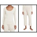 The Great 💕💕 The Pointelle Sleep Ballet Tee + Lounge Pant ~ Cement Large L NWT Photo 2