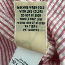 L.L.Bean  Button Front Pink 3/4 Sleeve Wome's Striped Top Size Large Bre… Photo 9