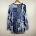 Pilcro  Anthropologie Tiered Tunic Blouse Patchwork Blue Sz XL | Western Cowgirl Photo 8