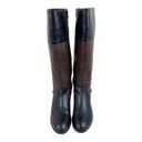 Ralph Lauren  Marlena II Leather Riding Boots Womens 9.5B Black Brown Zip Buckle Photo 8