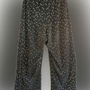 Topshop  Metallic Spot Plisse Pants Black Silver Crop Flowy Pull-on, Size 4-6 Photo 2