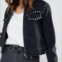 Mango  Western Star Studded Denim Jacket Sz S Photo 0