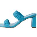 Guess Aindrea Women’s Turquoise Leather Shirred Heel Sandals Sz 7.5 Photo 1