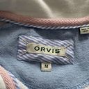 Orvis Striped Gray 1/4 Zip Logo Pockets Pullover Sweatshirt, size M Photo 1