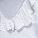 NATORIous • linen blouse ruffle popover eyelet cut out  luxury cream white Photo 3