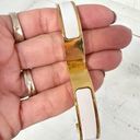 Hermès  Clic Clac H Narrow Enamel Cuff Bangle Bracelet Gold/White with Pouch Photo 11