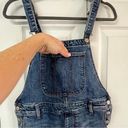 Old Navy Denim Distressed Shortalls Jean Cuffed Short Bib Overalls Size Small Photo 2