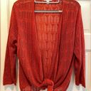 kim rogers  Lightweight Knit 3/4 Sleeve Open Cardigan Orange Size XL Photo 1