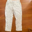 DKNY NWT Womens Cropped Ankle Cargo Pants Joggers in Ivory White Photo 2