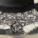 Lululemon Speed Up Shorts Black White Floral Pattern Photo 1