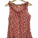 Old Navy  Red & White Floral Ruffle Neck Tank Top M Photo 0