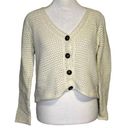 Joie  white knit cropped cotton cardigan sweater size S Photo 0