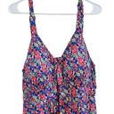 Jessica Simpson  Raven Floral Thin Strap Sweetheart Smock Tank Dress Brami Sz 1X Photo 2