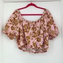 Lane Bryant  Floral Midi Skirt Blouse Womens 18 20 Pink Cottage Core Puff Sleeve Photo 10