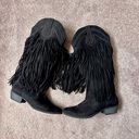 Qupid Boutique Black Fringe cowboy/ cowgirl boots Photo 4