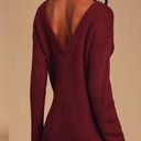 LULU’S Bringing Sexy Back Wine Red Backless Sweater Dress Photo 2